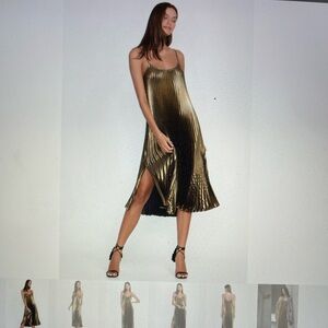 Johnny Was Golden Gem Pleated Midi Dress
